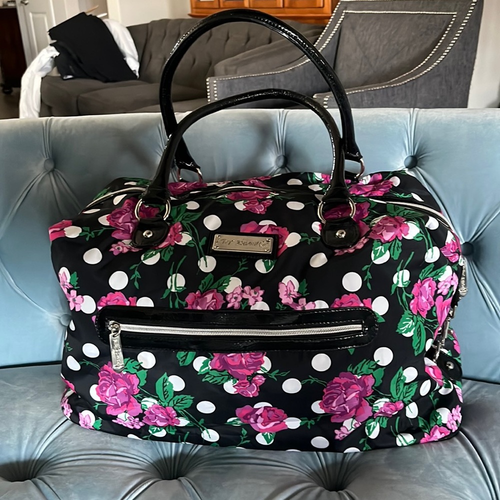 Betsey Johnson floral duffel bag